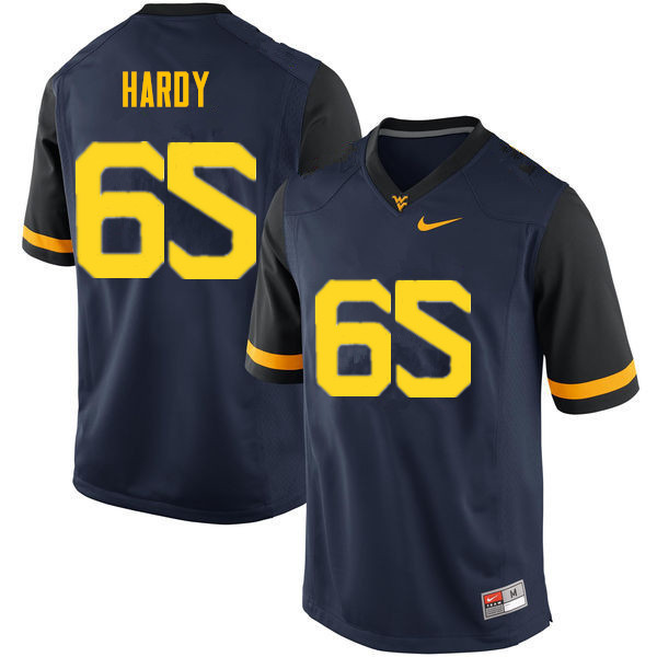 Men #65 Isaiah Hardy West Virginia Mountaineers College Football Jerseys Sale-Navy - Click Image to Close